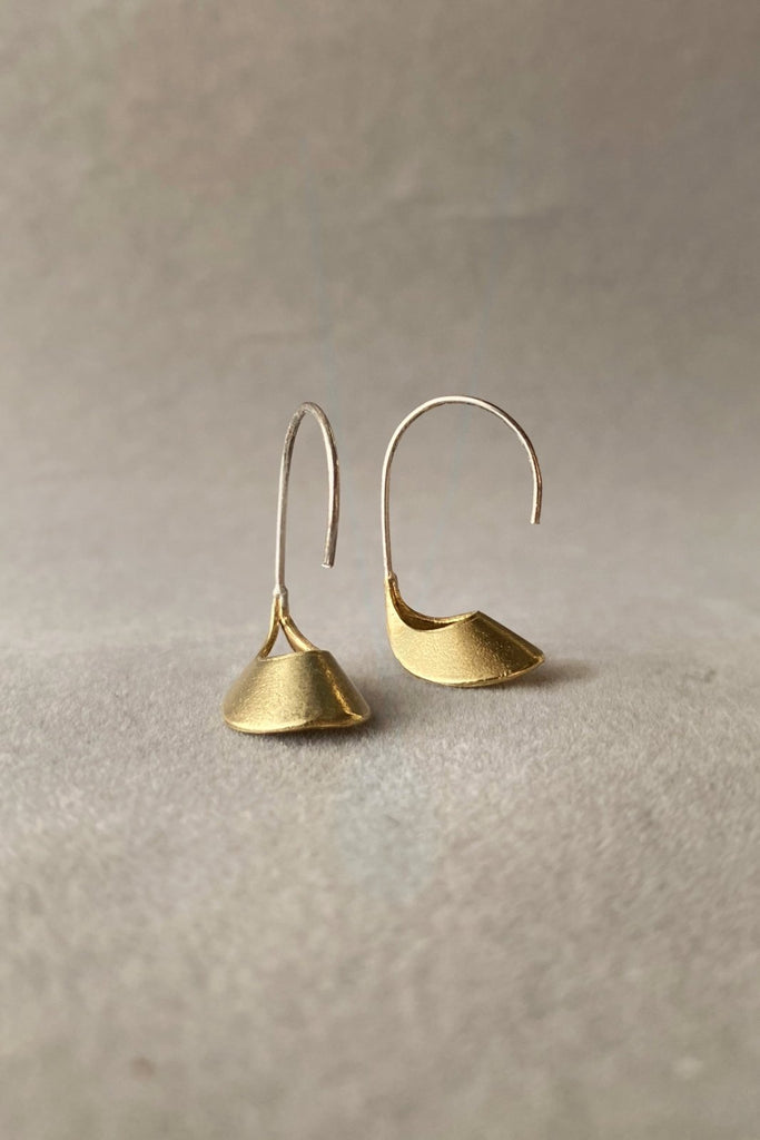 Cradle Earrings - Mahnal - Earrings - Contemporary brass heirloom jewelry