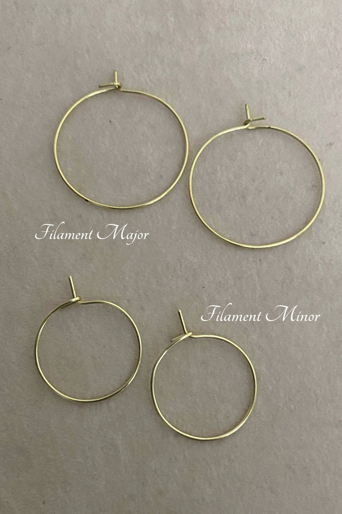Filament Hoop Earrings - Mahnal - Earrings - Contemporary brass heirloom jewelry