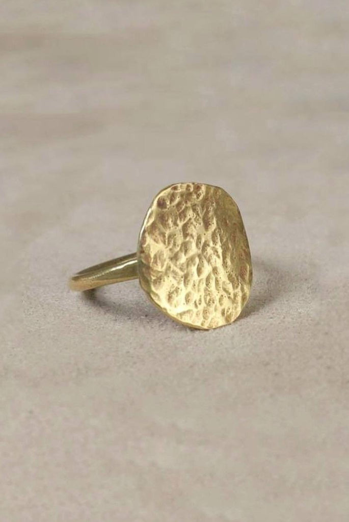 Grande Crater Ring - Mahnal - Rings - Contemporary brass heirloom jewelry
