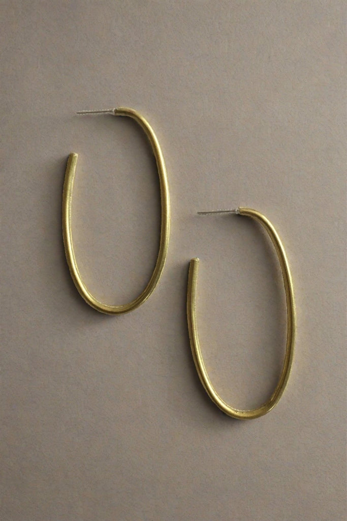 Jahada Hoops - Mahnal - Earrings - Contemporary brass heirloom jewelry