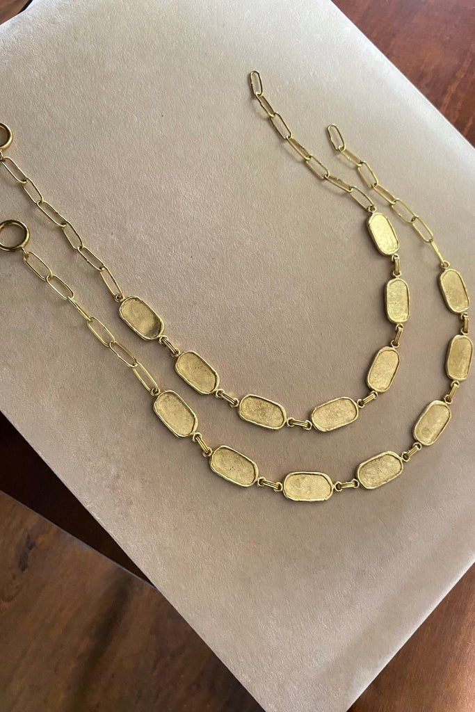 Maraya Necklace - Mahnal - necklace - Contemporary brass heirloom jewelry