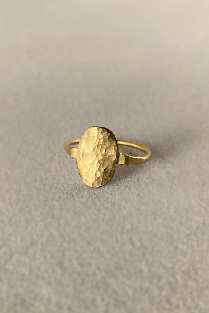 Petite Crater Ring - Mahnal - Rings - Contemporary brass heirloom jewelry
