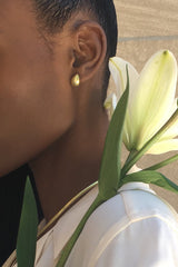 Petite Pod Earrings - Mahnal - Earrings - Contemporary brass heirloom jewelry