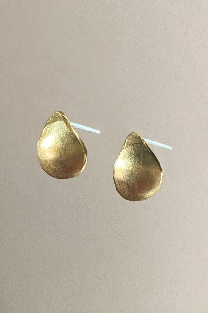 Petite Pod Earrings - Mahnal - Earrings - Contemporary brass heirloom jewelry