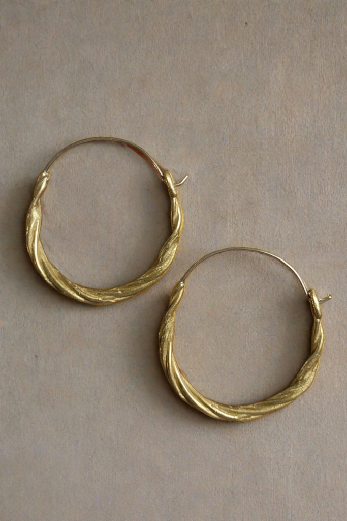 Vine Earrings - Mahnal - Earrings - Contemporary brass heirloom jewelry