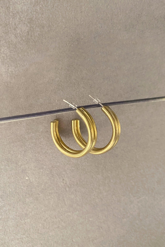 Wahada Minor Earrings - Mahnal - Earrings - Contemporary brass heirloom jewelry
