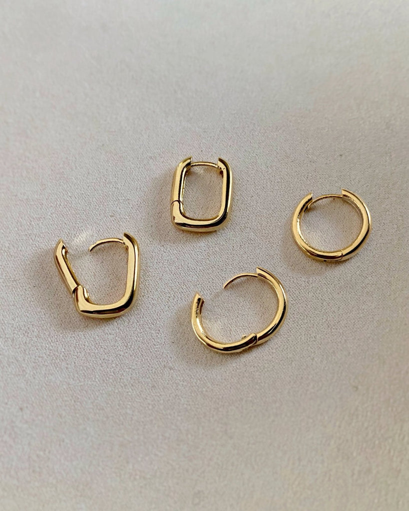 Gold Huggie Earrings - Mahnal Contemporary Brass Heirloom Jewelry