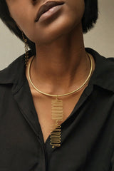 Janan Collar - Mahnal - necklace - Contemporary brass heirloom jewelry
