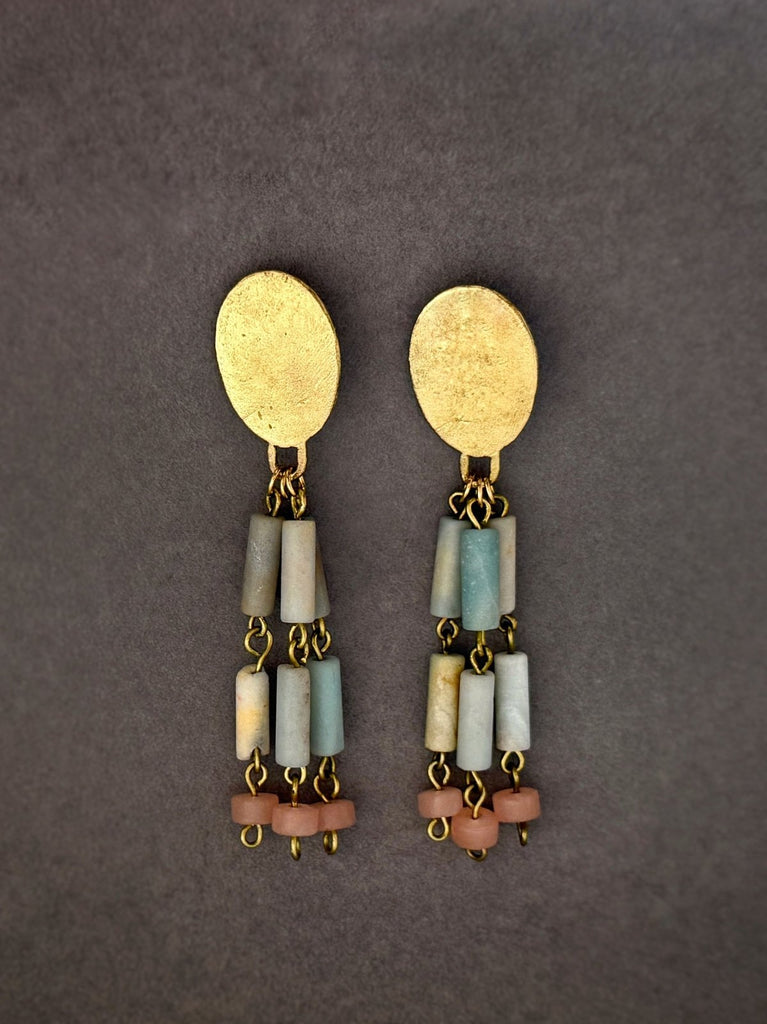 Textona Earrings - Mahnal - Contemporary brass heirloom jewelry