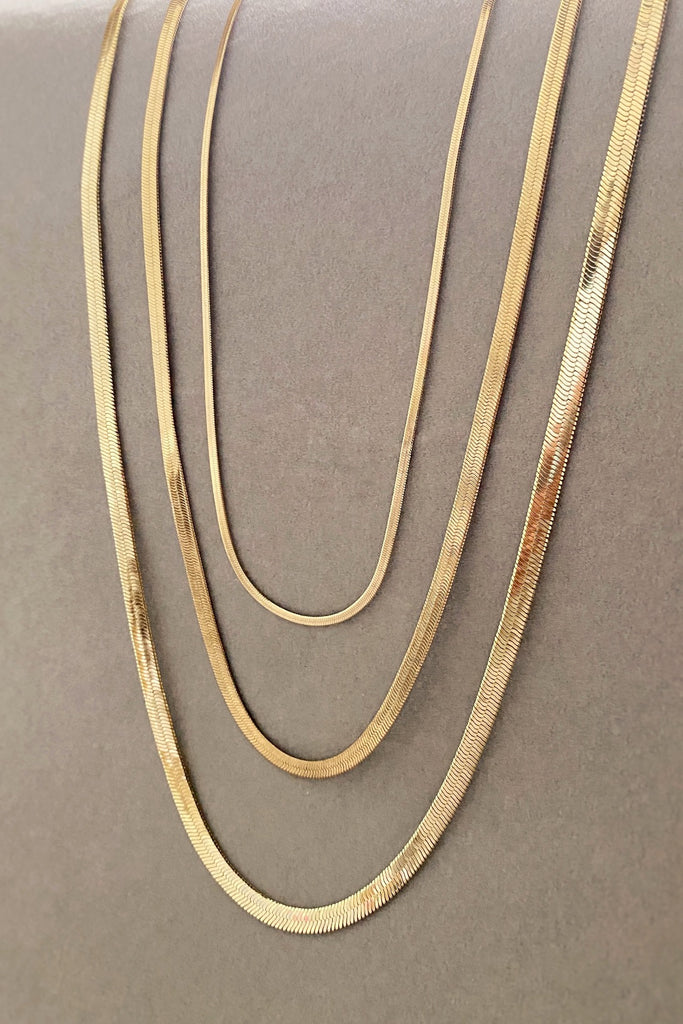 Gold Herringbone Chain Necklaces Mahnal Asal Necklace